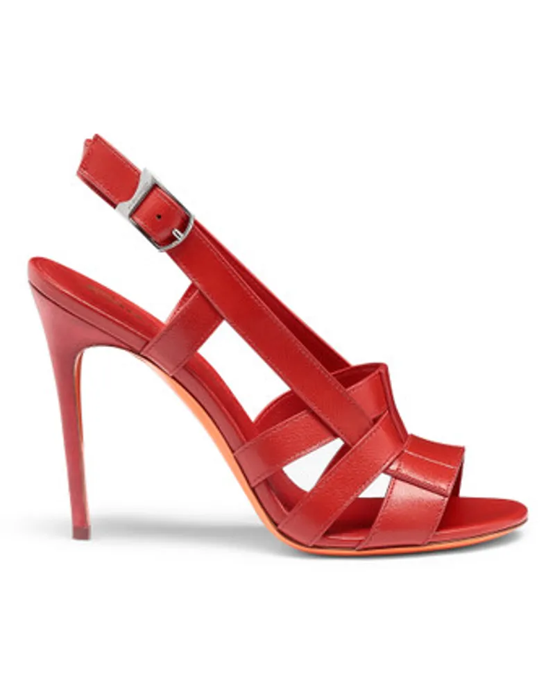 Santoni Rote Sandalen Beyond für Damen aus Leder mit hohem Absatz Rot