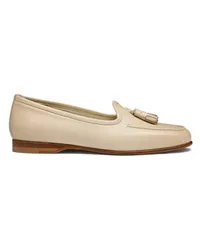 Santoni Beigefarbene Loafer Andrea für Damen aus Leder mit Quasten Naturliche