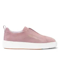 Santoni Rosafarbene Slip-on-Sneakers für Damen aus Wildleder Rose