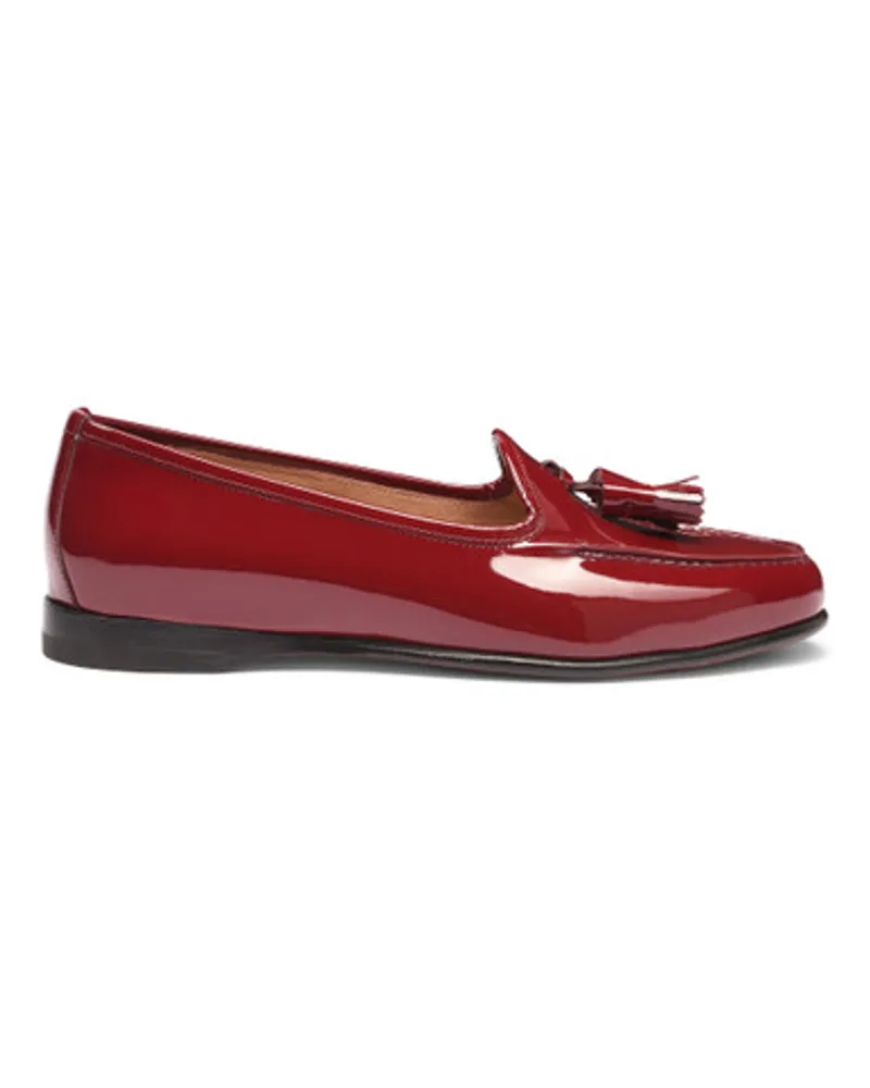 Santoni Rote Loafer Andrea für Damen aus Lackleder mit Quasten Rot