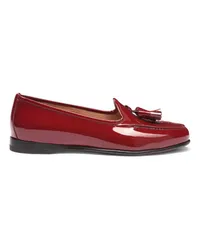 Santoni Rote Loafer Andrea für Damen aus Lackleder mit Quasten Rot