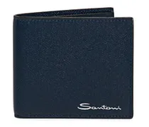 Blaues Portemonnaie aus Saffiano-Leder