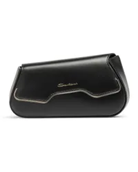 Santoni Schwarze Crossbody Bag ThePluto aus Leder Schwarz