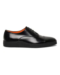 Santoni Schwarze Oxfords für Herren aus Glanzleder Schwarz