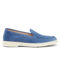 Santoni Blaue Loafer für Damen aus Wildleder Blau