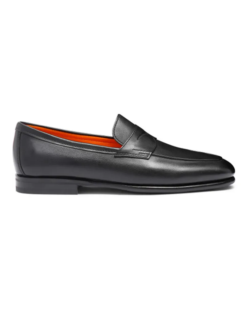 Santoni Schwarze Loafer Carlo für Herren aus Leder Schwarz