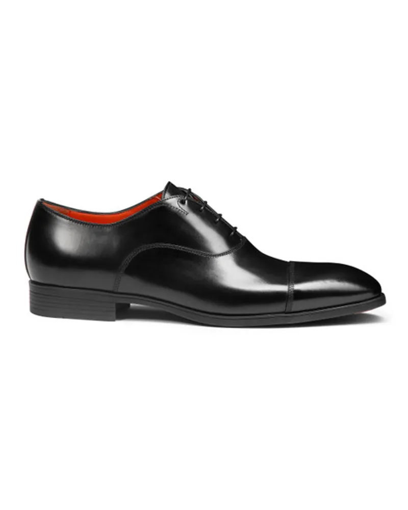 Santoni Schwarze Oxfords für Herren aus Leder Schwarz