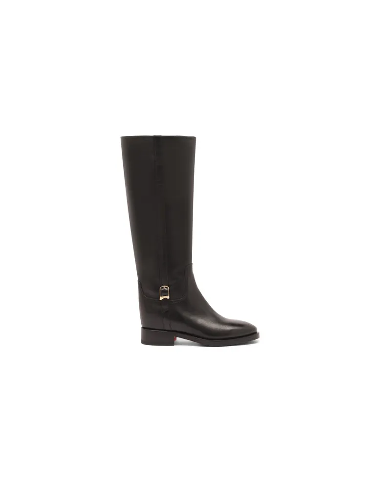 Santoni Schwarze Stiefel für Damen aus Leder Schwarz