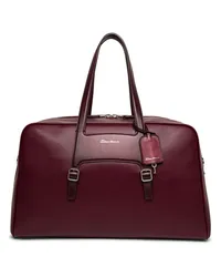 Santoni Bordeauxrote Reisetasche aus Leder Burgund