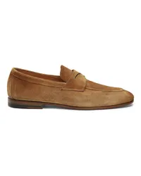 Santoni Hellbraun Carlo Loafer für Herren aus Wildleder Braun