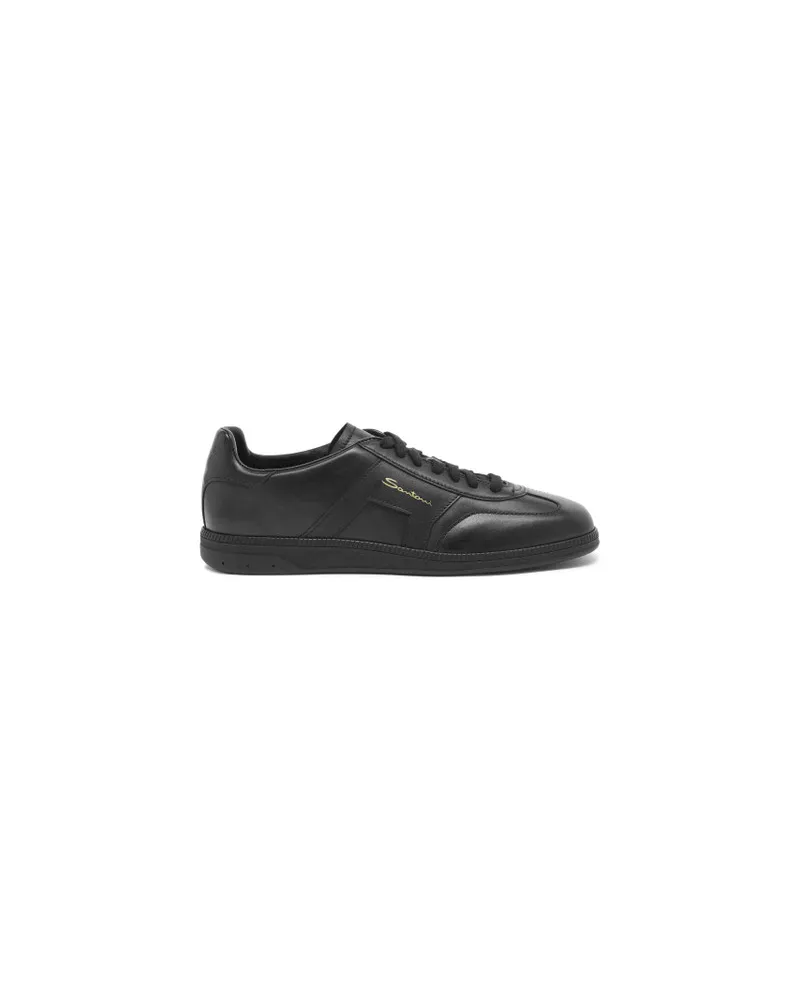 Santoni Schwarze DBS Oly Sneakers für Herren aus Leder Schwarz