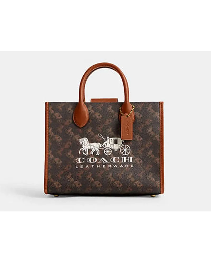 Coach Ace Tote 26 mit „Horse and Carriage"-Print Brown