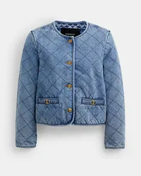 Coach Heritage C Gesteppte Denim Jacke Aus Biobaumwolle Blue