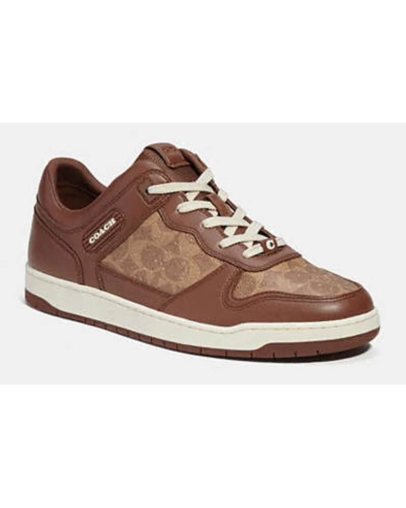 Coach C201 Sneaker Aus Signature Canvas Brown