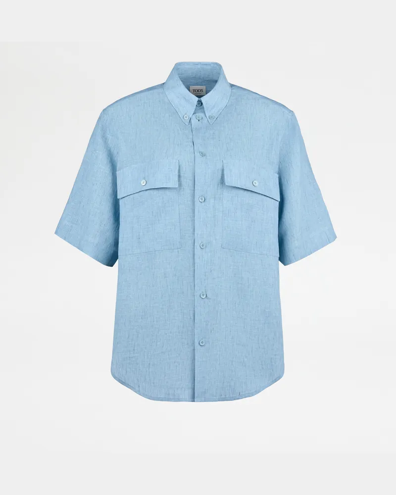 TOD'S Bluse aus Leinen, BLAU Shirts Blau