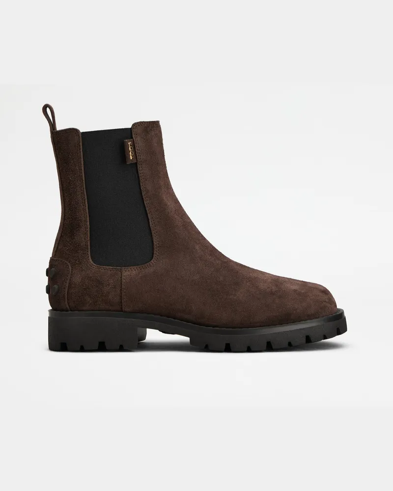 TOD'S Stiefeletten aus Veloursleder, BRAUN Shoes Braun
