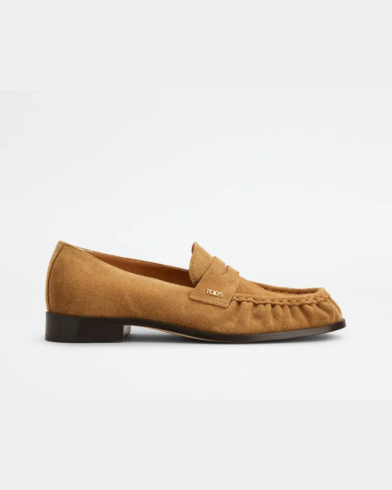 TOD'S Loafers aus Veloursleder, BRAUN Shoes Braun