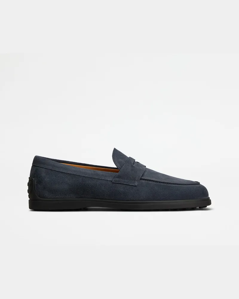 TOD'S Loafers aus Veloursleder, BLAU Shoes Blau