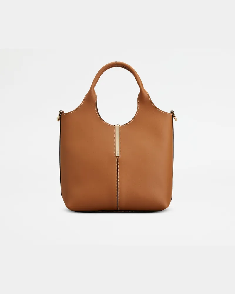 TOD'S Tote-Shopper aus Leder Mini, BRAUN,  - Bags Braun