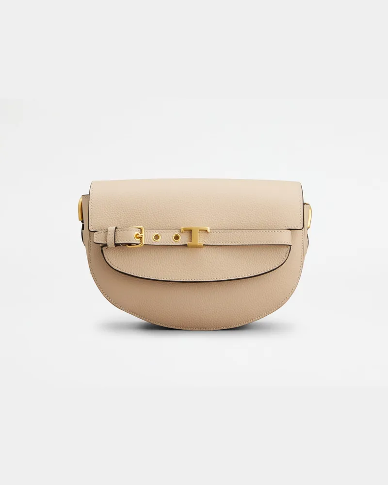 TOD'S Umhängetasche T Signature aus Leder Mini, NATUR,  - Bags Natur