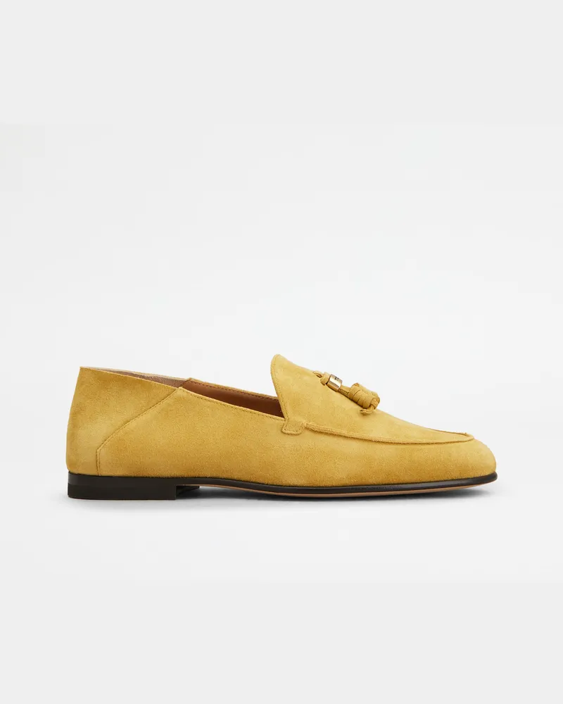 TOD'S Mule-Loafers aus Veloursleder, GELB Shoes Gelb