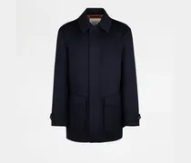 Over Jacket aus Woll-Drap T15, BLAU Coat / Trench
