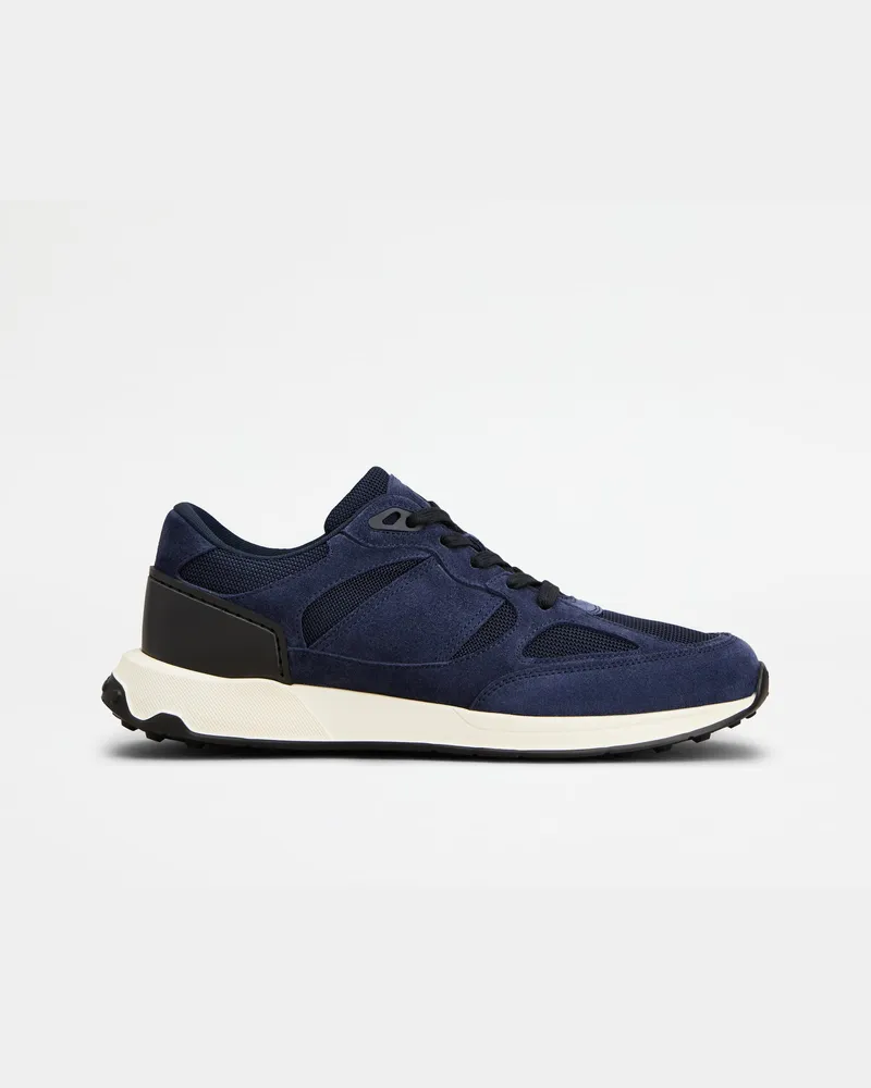 TOD'S Sneakers aus Leder und Stoff, BLAU Shoes Blau
