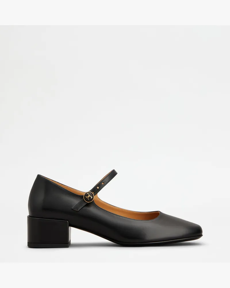 TOD'S Mary Janes aus Leder, SCHWARZ Shoes Schwarz