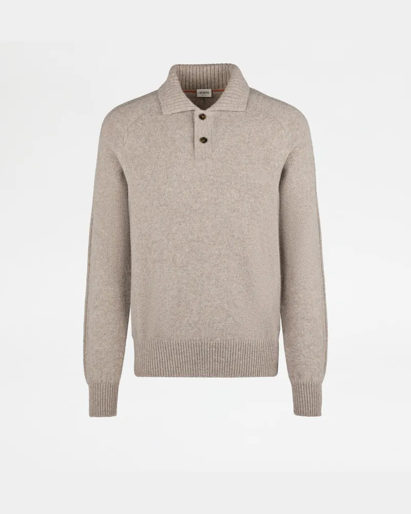 TOD'S Polohemd aus Alpaka und Kaschmir, GRAU Knitwear Grau