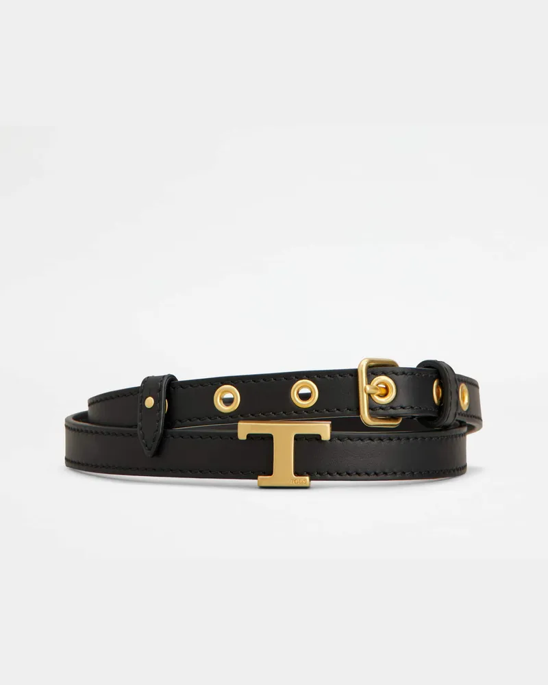TOD'S Gürtel T Timeless aus Leder, SCHWARZ, 95 - Belts Schwarz