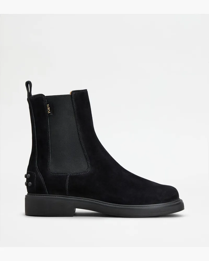 TOD'S Stiefeletten aus Veloursleder, SCHWARZ Shoes Schwarz