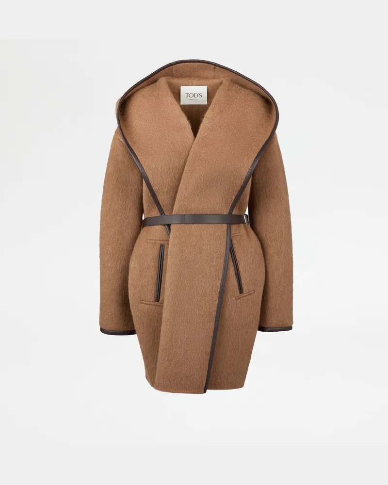 TOD'S Mantel aus Double-Lamawollstoff, BRAUN Coat / Trench Braun