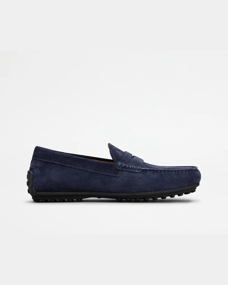TOD'S Mokassins City Gommino aus Veloursleder, BLAU Shoes Blau