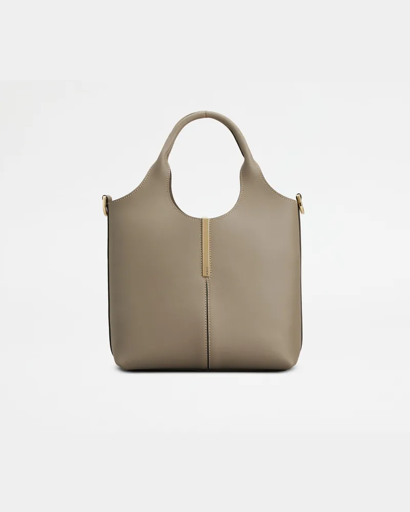 TOD'S Tote-Shopper aus Leder Mini, GRAU,  - Bags Grau