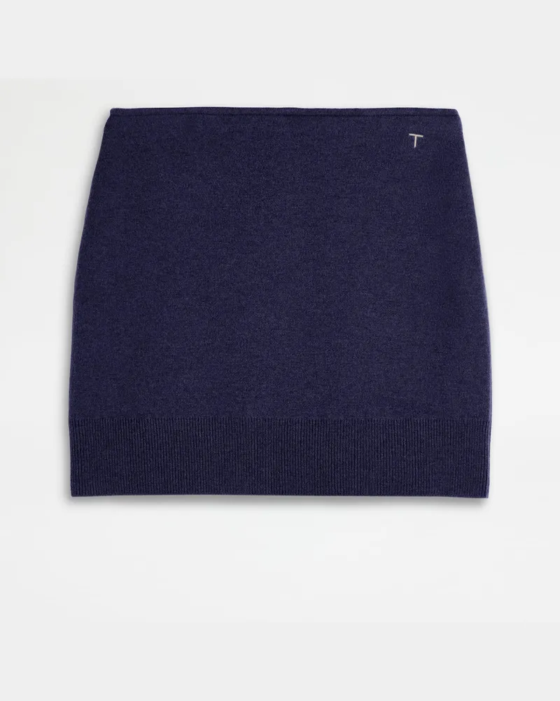 TOD'S Minirock aus Wolle und Kaschmir, BLAU Skirts Blau