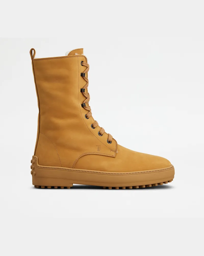 TOD'S Stiefeletten Winter Gommino aus Nubukleder, NATUR Shoes Natur