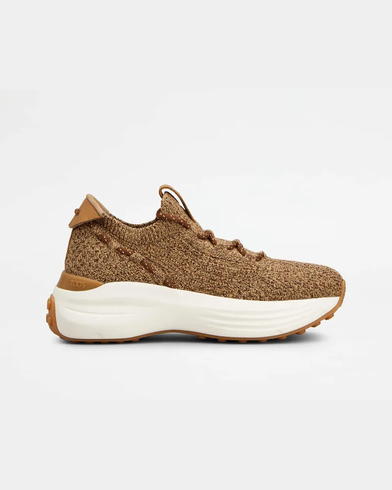 TOD'S Sock-Sneakers aus technischem Gewebe und Leder, BRAUN Shoes Braun