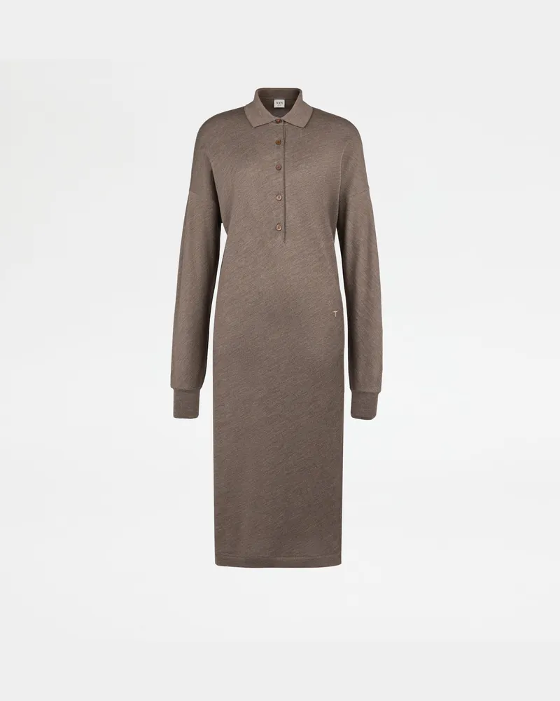 TOD'S Kleid aus einer Strick-Seiden-Mischung, BRAUN Clothing Braun