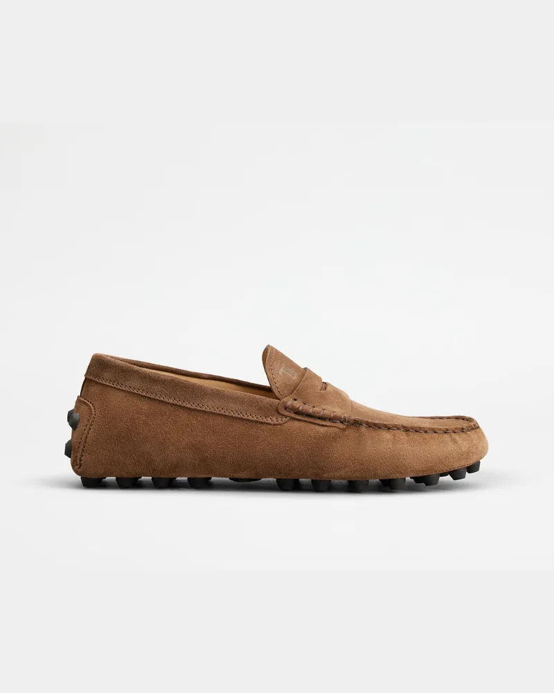 TOD'S Mokassins Gommino Bubble aus Veloursleder, BRAUN Shoes Braun