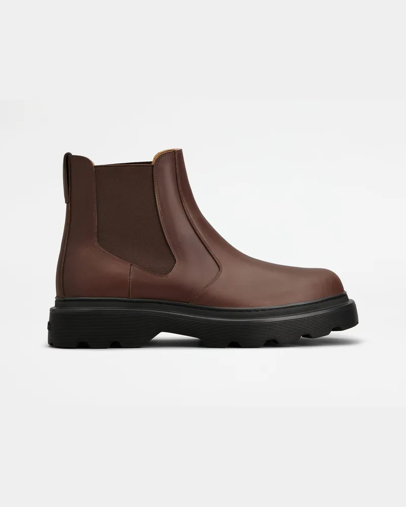 TOD'S Stiefeletten aus Leder, BRAUN Shoes Braun