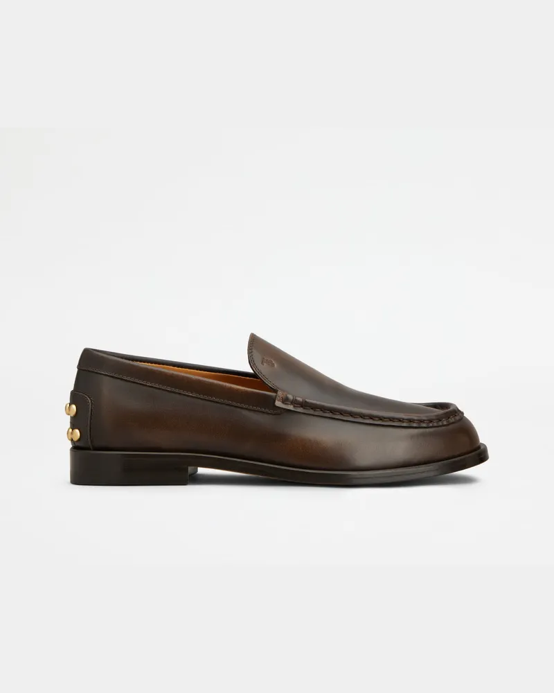 TOD'S Loafers Metal Dots aus Leder, BRAUN Shoes Braun