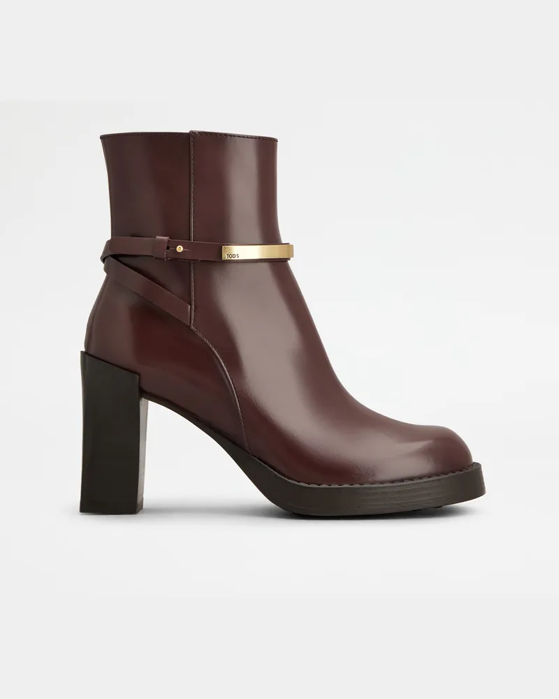 TOD'S Stiefeletten aus Leder, BORDEAUX Shoes Bordeaux