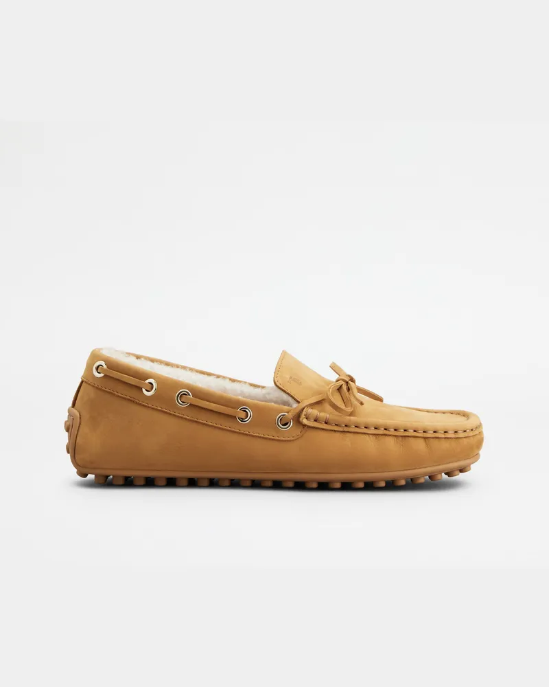 TOD'S Mokassins City Gommino aus Nubukleder, NATUR Shoes Natur