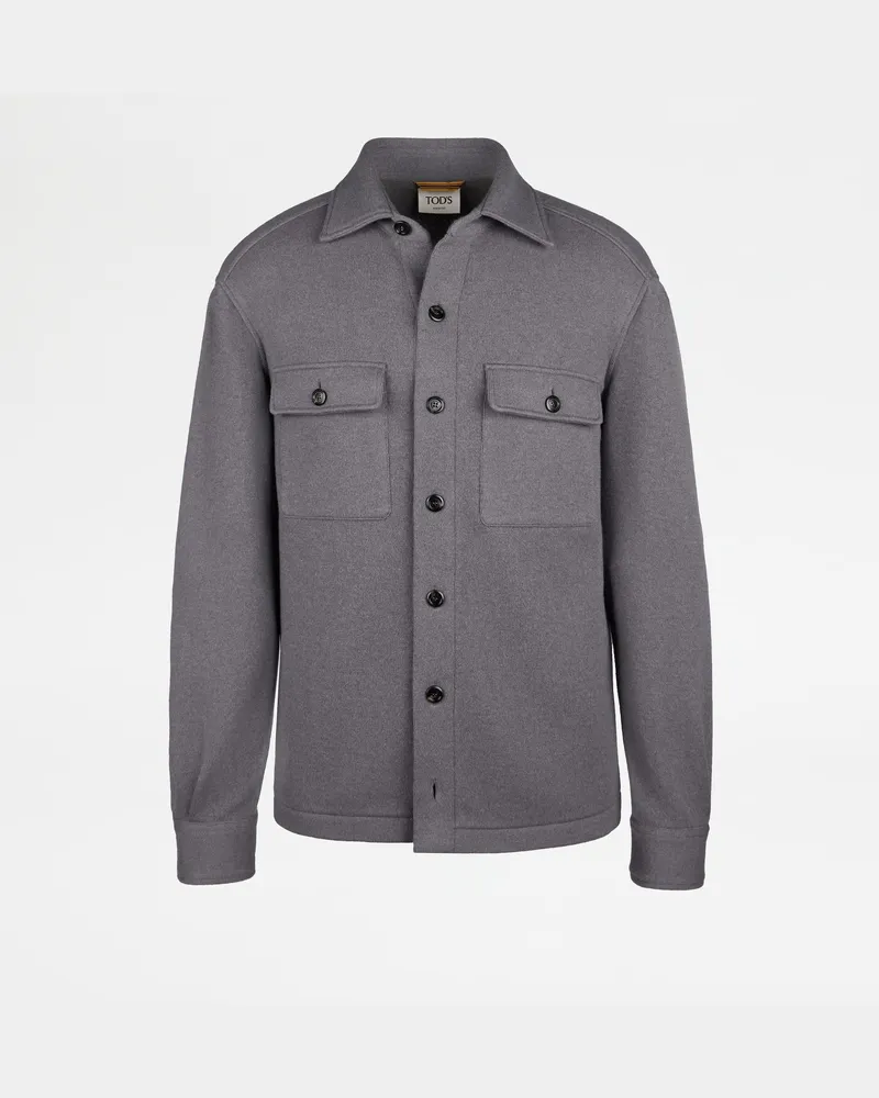 TOD'S Shirt Jacket aus einer Jersey-Kaschmir-Mischung, GRAU, XX - Coat / Trench Grau