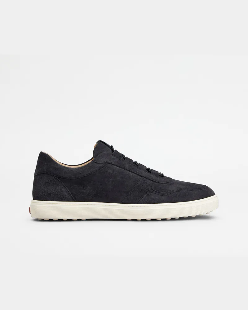 TOD'S Sneakers Red Dot aus Pashmy-Veloursleder, BLAU Shoes Blau