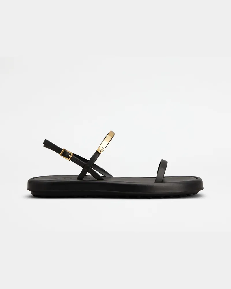 TOD'S Sandalen aus Leder, SCHWARZ Shoes Schwarz