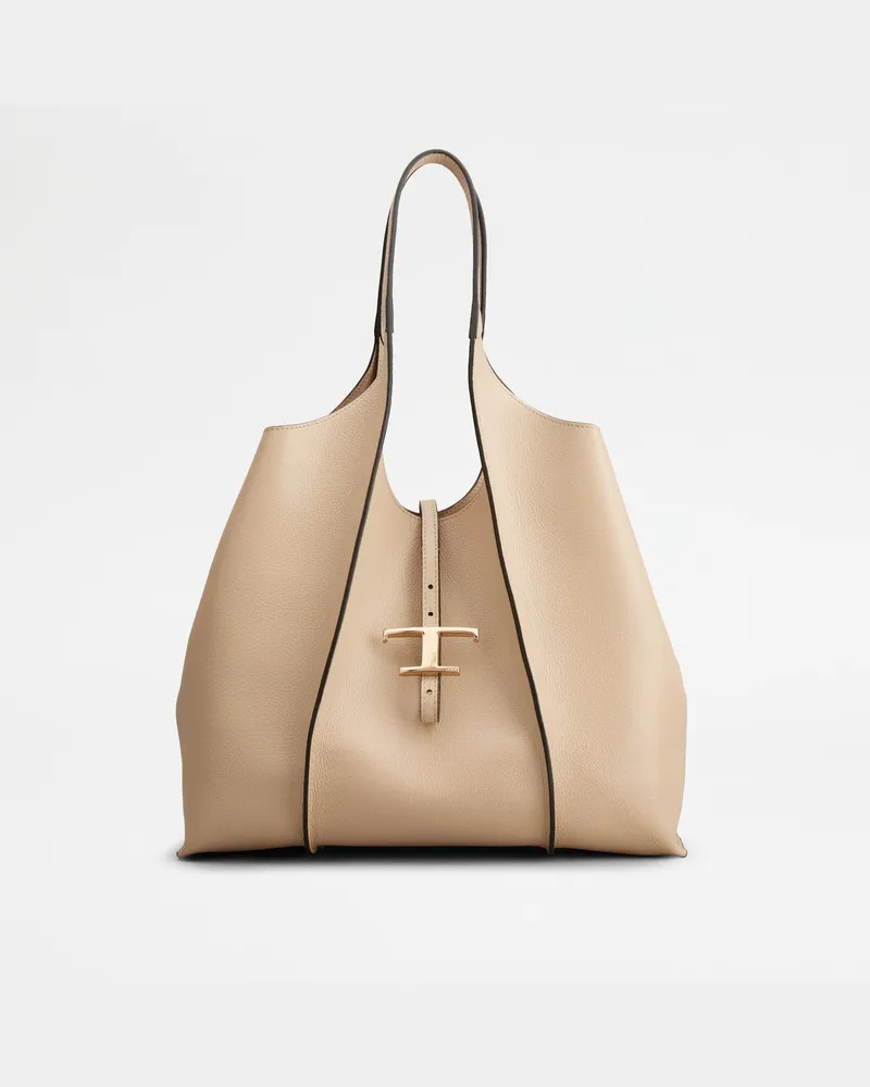 TOD'S Shopper T Timeless aus Leder Medium, BEIGE,  - Bags Beige
