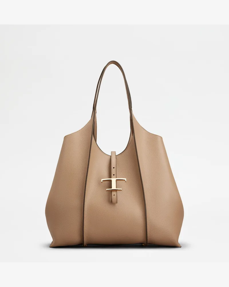 TOD'S Shopper T Timeless aus Leder Medium, BEIGE,  - Bags Beige