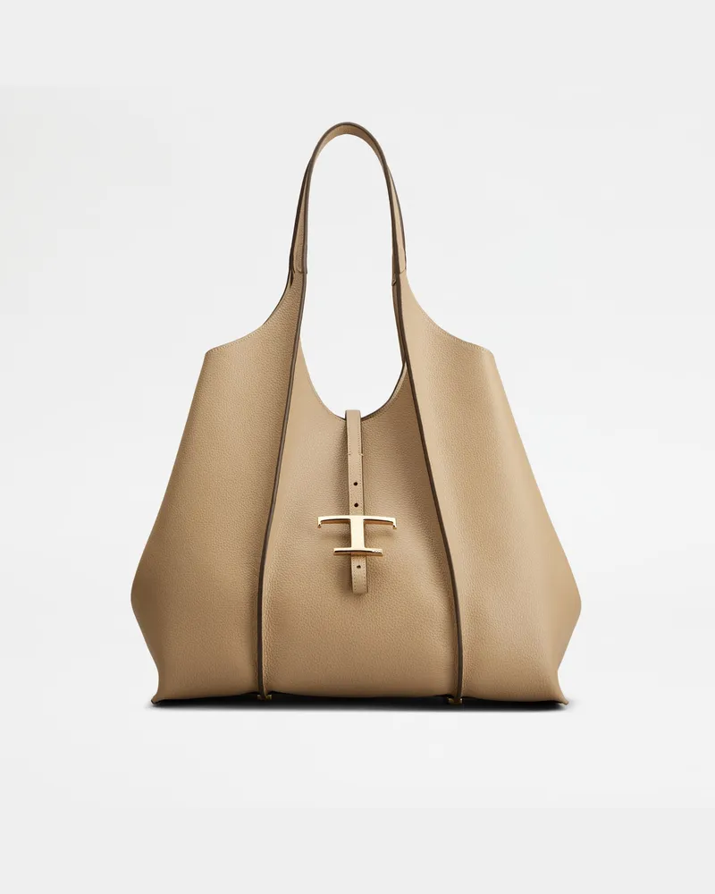 TOD'S Shopper T Timeless aus Leder Medium, BEIGE,  - Bags Beige