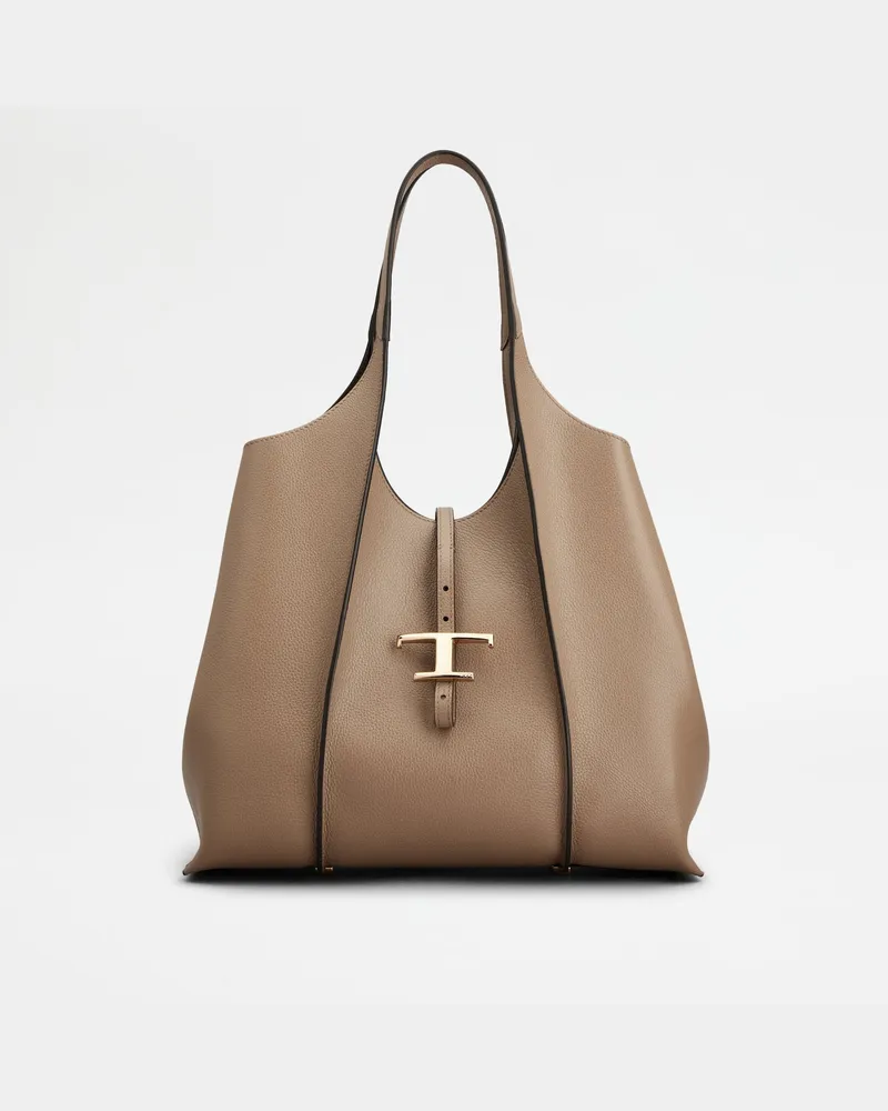 TOD'S Shopper T Timeless aus Leder Medium, BEIGE,  - Bags Beige